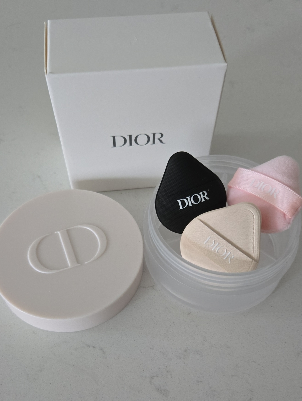 New Dior Forever Set Limited Ed. Gift Set 3 Powder Puffs & Dior Travel case